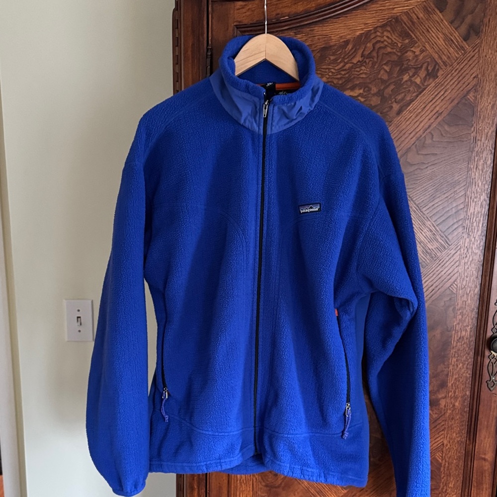 USA Made 90’s- Men’s L Vintage Patagonia Royal Blue Fleece Jacket Perfect Shape